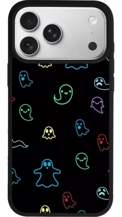 Coque iPhone 17 Pro Max - Silicone rigide noir Halloween 2024 colorful ghosts Coque iPhone 17 Pro Max - Silicone rigide noir Halloween 2024 colorful ghosts
