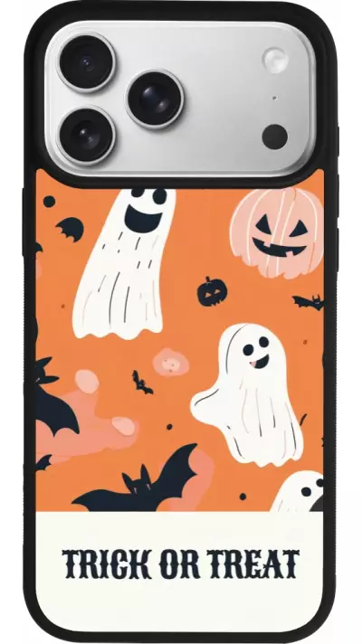 Coque iPhone 17 Pro Max - Silicone rigide noir Halloween 2025 Trick treat Coque iPhone 17 Pro Max - Silicone rigide noir Halloween 2025 Trick treat