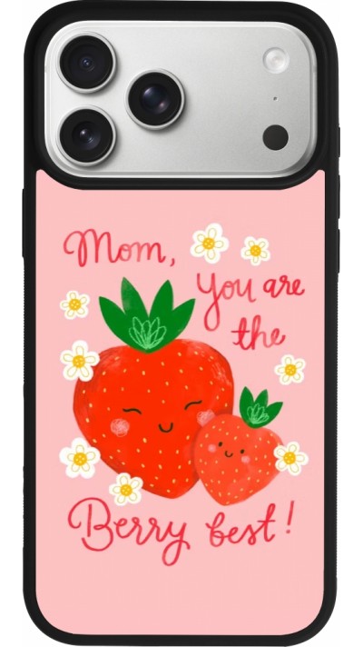 Coque iPhone 17 Pro Max - Silicone rigide noir Mom 2026 Berry best