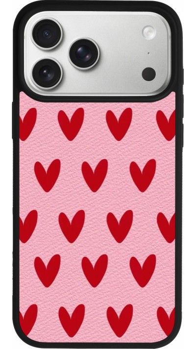 Coque iPhone 17 Pro Max - Silicone rigide noir Saint Valentines Day 26 Pattern heart
