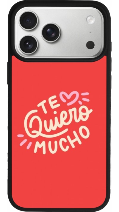 Coque iPhone 17 Pro Max - Silicone rigide noir Saint Valentines Day 26 Te quiero mucho