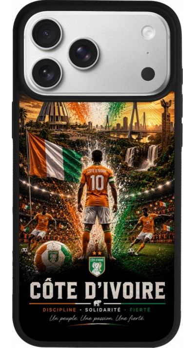 iPhone 17 Pro Max Case Hülle - Silikon schwarz Fussball Elfenbeinküste splash 2026