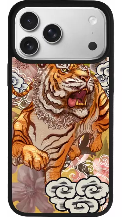 Coque iPhone 17 Pro Max - Silicone rigide noir Spring 23 japanese tiger Coque iPhone 17 Pro Max - Silicone rigide noir Spring 23 japanese tiger