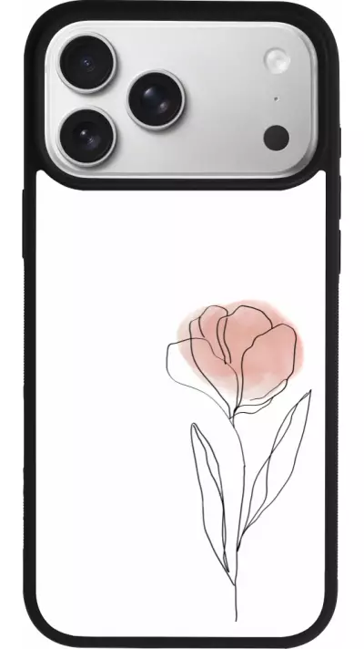 Coque iPhone 17 Pro Max - Silicone rigide noir Spring 23 minimalist flower Coque iPhone 17 Pro Max - Silicone rigide noir Spring 23 minimalist flower