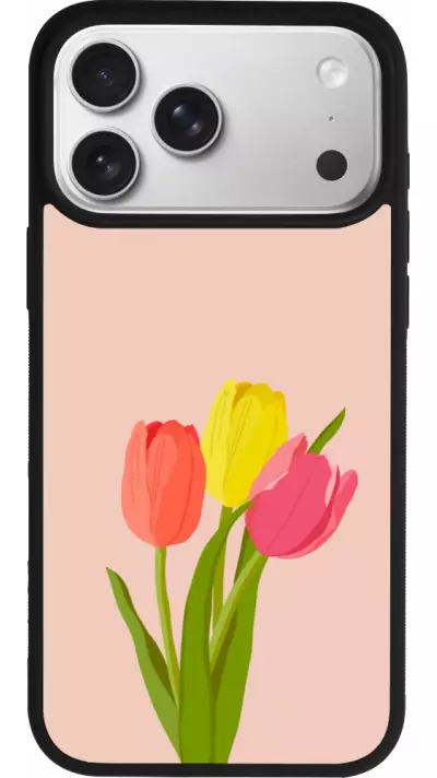 Coque iPhone 17 Pro Max - Silicone rigide noir Spring 23 tulip trio Coque iPhone 17 Pro Max - Silicone rigide noir Spring 23 tulip trio