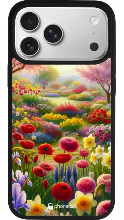 Coque iPhone 17 Pro Max - Silicone rigide noir Spring 25 Bouquet printemps Coque iPhone 17 Pro Max - Silicone rigide noir Spring 25 Bouquet printemps