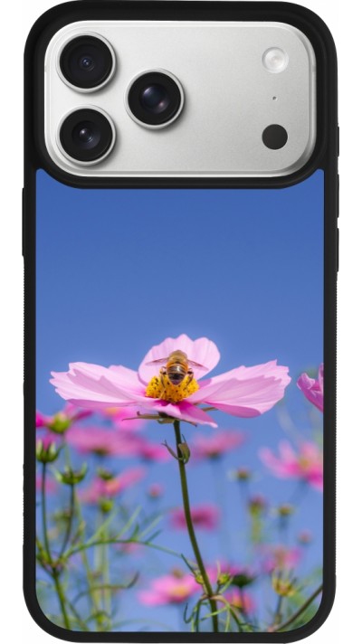 Coque iPhone 17 Pro Max - Silicone rigide noir Bee on a flower Spring 2026