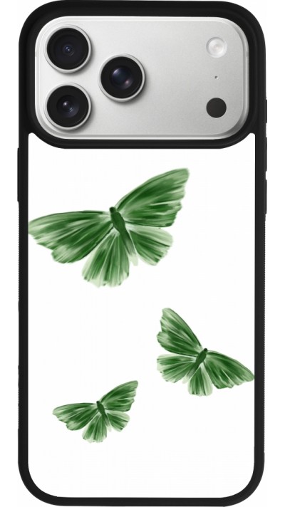 Coque iPhone 17 Pro Max - Silicone rigide noir Butterflies Spring 2026