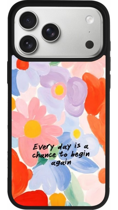 Coque iPhone 17 Pro Max - Silicone rigide noir Every day is a chance Spring 2026