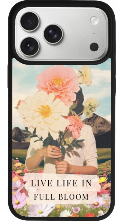 Coque iPhone 17 Pro Max - Silicone rigide noir Live life in full moon Spring 2026