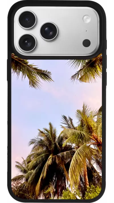 Coque iPhone 17 Pro Max - Silicone rigide noir Summer 2023 palm tree vibe Coque iPhone 17 Pro Max - Silicone rigide noir Summer 2023 palm tree vibe