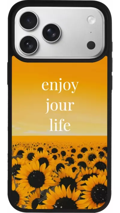Coque iPhone 17 Pro Max - Silicone rigide noir Summer 2025 Enjoy your life Coque iPhone 17 Pro Max - Silicone rigide noir Summer 2025 Enjoy your life
