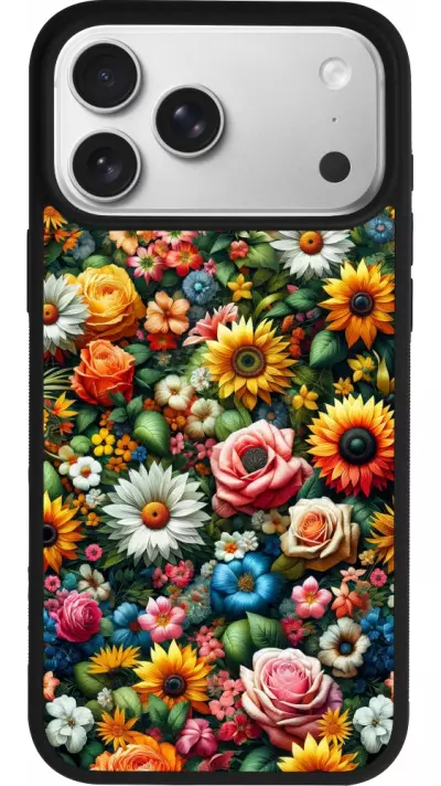 Coque iPhone 17 Pro Max - Silicone rigide noir Summer Floral Pattern Coque iPhone 17 Pro Max - Silicone rigide noir Summer Floral Pattern