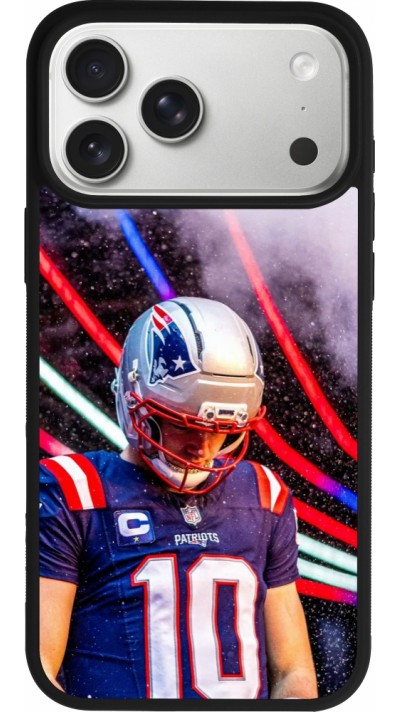 Coque iPhone 17 Pro Max - Silicone rigide noir Super Bowl 26 Patriots 3