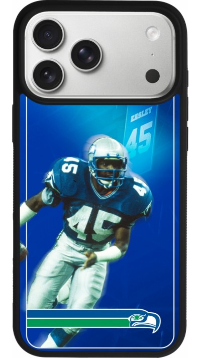 Coque iPhone 17 Pro Max - Silicone rigide noir Super Bowl 26 Seattle 1