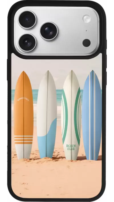 Coque iPhone 17 Pro Max - Silicone rigide noir Summer surfboard 2025 Coque iPhone 17 Pro Max - Silicone rigide noir Summer surfboard 2025