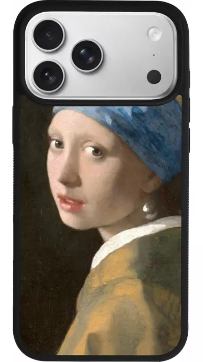 Coque iPhone 17 Pro Max - Silicone rigide noir Tableau art - La Jeune fille à la perle - Johannes Vermeer Coque iPhone 17 Pro Max - Silicone rigide noir Tableau art - La Jeune fille à la perle - Johannes Vermeer