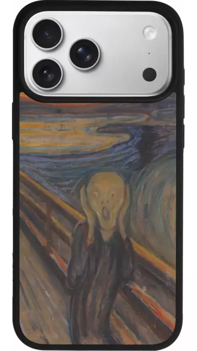 Coque iPhone 17 Pro Max - Silicone rigide noir Tableau art - Le Cri - Edvard Munch Coque iPhone 17 Pro Max - Silicone rigide noir Tableau art - Le Cri - Edvard Munch