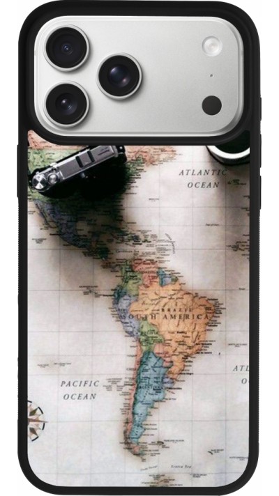 Coque iPhone 17 Pro Max - Silicone rigide noir Travel 01