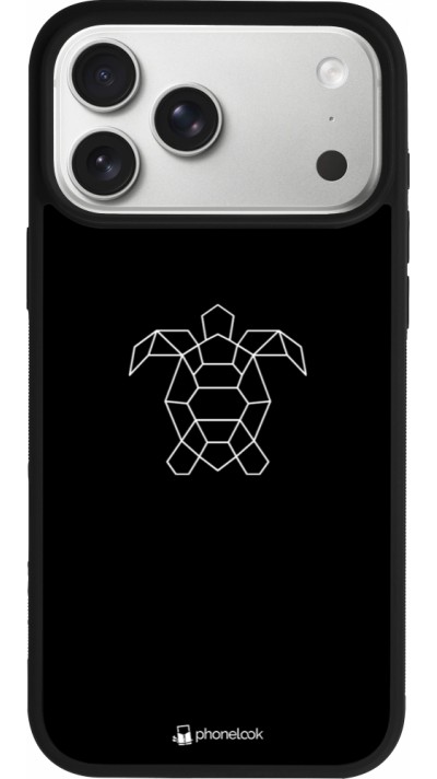 Coque iPhone 17 Pro Max - Silicone rigide noir Turtles lines on black