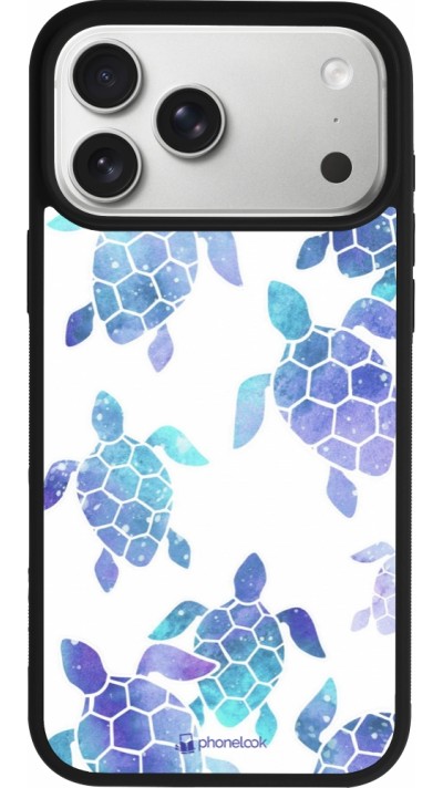 Coque iPhone 17 Pro Max - Silicone rigide noir Turtles pattern watercolor