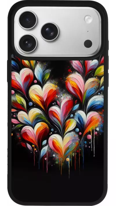 Coque iPhone 17 Pro Max - Silicone rigide noir Valentine 2024 Coeur Noir Abstrait Coque iPhone 17 Pro Max - Silicone rigide noir Valentine 2024 Coeur Noir Abstrait