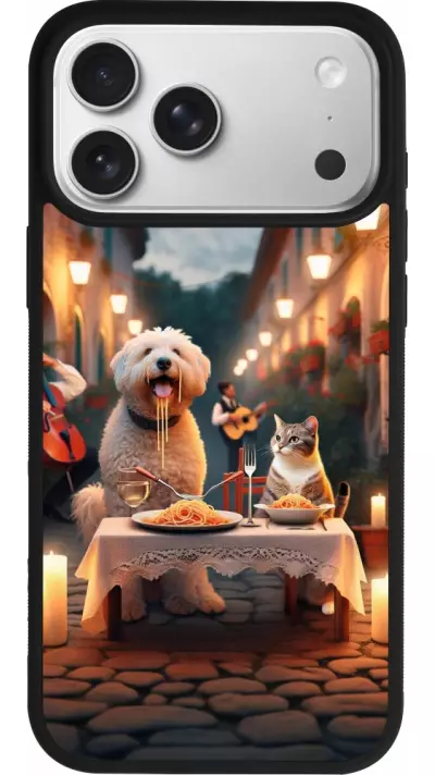 Coque iPhone 17 Pro Max - Silicone rigide noir Valentine 2024 Dog & Cat Candlelight Coque iPhone 17 Pro Max - Silicone rigide noir Valentine 2024 Dog & Cat Candlelight