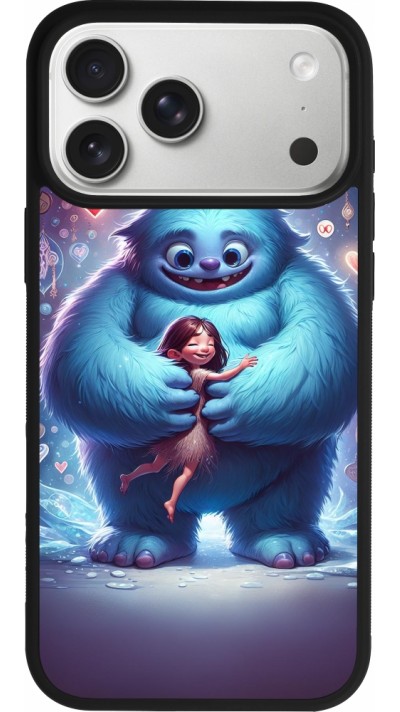 Coque iPhone 17 Pro Max - Silicone rigide noir Valentine 2024 Fluffy Love
