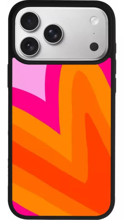 Coque iPhone 17 Pro Max - Silicone rigide noir Valentine 2024 heart gradient Coque iPhone 17 Pro Max - Silicone rigide noir Valentine 2024 heart gradient