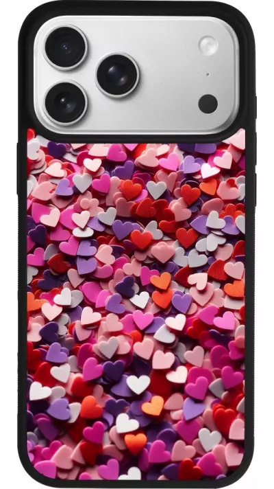 Coque iPhone 17 Pro Max - Silicone rigide noir Valentine 2025 Confetti Coque iPhone 17 Pro Max - Silicone rigide noir Valentine 2025 Confetti