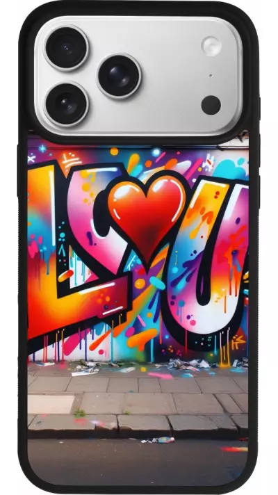 Coque iPhone 17 Pro Max - Silicone rigide noir Valentine 2025 Love U Tag Coque iPhone 17 Pro Max - Silicone rigide noir Valentine 2025 Love U Tag
