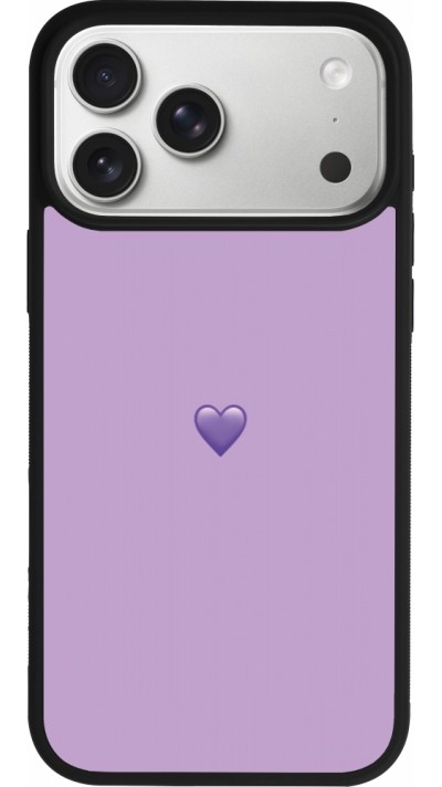 Coque iPhone 17 Pro Max - Silicone rigide noir Valentine 2023 purpule single heart