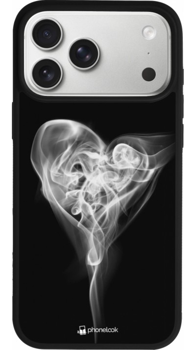 Coque iPhone 17 Pro Max - Silicone rigide noir Valentine 2022 Black Smoke