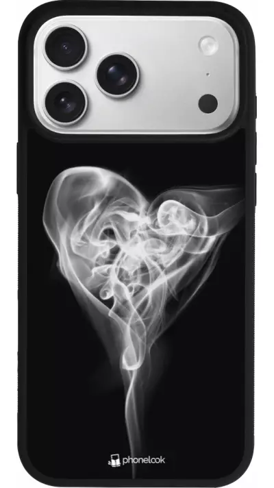 Coque iPhone 17 Pro Max - Silicone rigide noir Valentine 2022 Black Smoke Coque iPhone 17 Pro Max - Silicone rigide noir Valentine 2022 Black Smoke