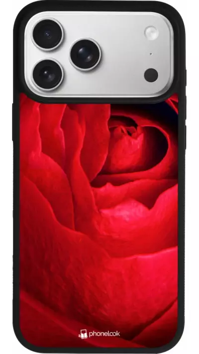 Coque iPhone 17 Pro Max - Silicone rigide noir Valentine 2022 Rose Coque iPhone 17 Pro Max - Silicone rigide noir Valentine 2022 Rose