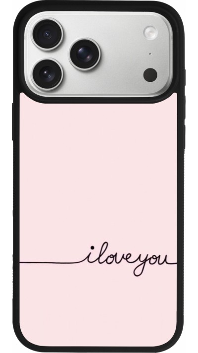 Coque iPhone 17 Pro Max - Silicone rigide noir Valentine 2023 i love you writing