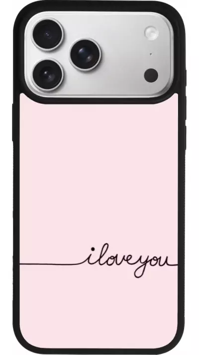 Coque iPhone 17 Pro Max - Silicone rigide noir Valentine 2023 i love you writing Coque iPhone 17 Pro Max - Silicone rigide noir Valentine 2023 i love you writing