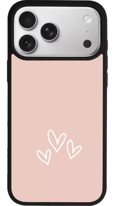 Coque iPhone 17 Pro Max - Silicone rigide noir Valentine 2023 three minimalist hearts Coque iPhone 17 Pro Max - Silicone rigide noir Valentine 2023 three minimalist hearts