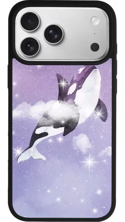 Coque iPhone 17 Pro Max - Silicone rigide noir Whale in sparking stars Coque iPhone 17 Pro Max - Silicone rigide noir Whale in sparking stars