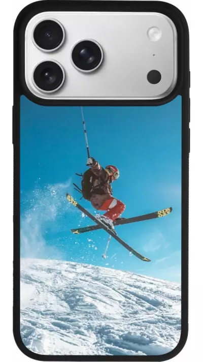Coque iPhone 17 Pro Max - Silicone rigide noir Winter 22 Ski Jump Coque iPhone 17 Pro Max - Silicone rigide noir Winter 22 Ski Jump