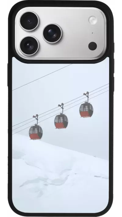 Coque iPhone 17 Pro Max - Silicone rigide noir Winter 22 ski lift Coque iPhone 17 Pro Max - Silicone rigide noir Winter 22 ski lift
