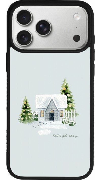 Coque iPhone 17 Pro Max - Silicone rigide noir Winter 25 Cosy House