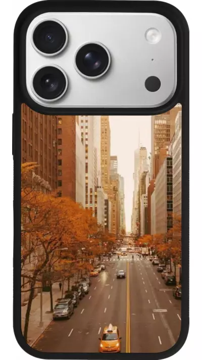 Coque iPhone 17 Pro - Silicone rigide noir Autumn 2024 New York city Coque iPhone 17 Pro - Silicone rigide noir Autumn 2024 New York city