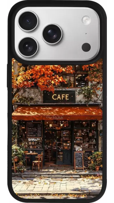 Coque iPhone 17 Pro - Silicone rigide noir Autumn 25 Coffee shop Coque iPhone 17 Pro - Silicone rigide noir Autumn 25 Coffee shop