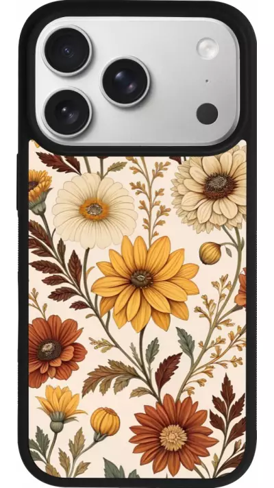 Coque iPhone 17 Pro - Silicone rigide noir Autumn 25 Flower pattern Coque iPhone 17 Pro - Silicone rigide noir Autumn 25 Flower pattern