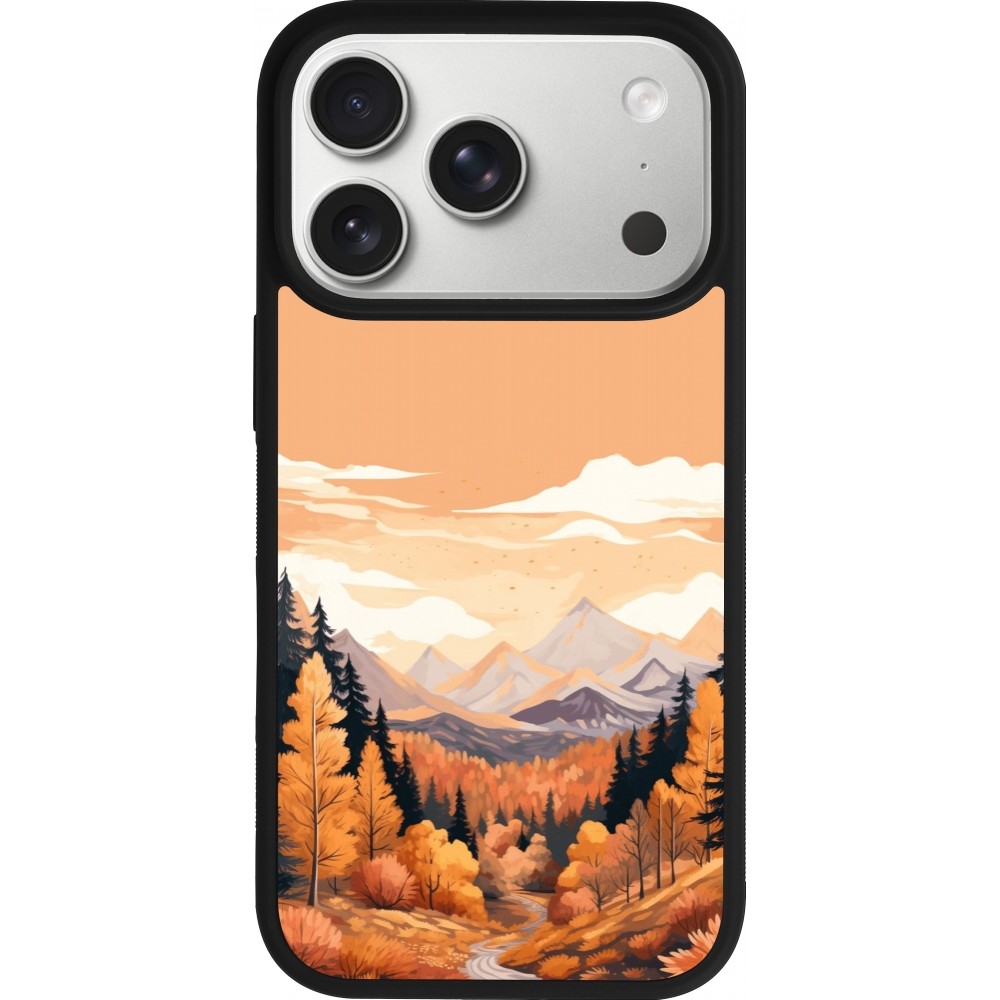 Coque iPhone 17 Pro - Silicone rigide noir Autumn 25 Mountains