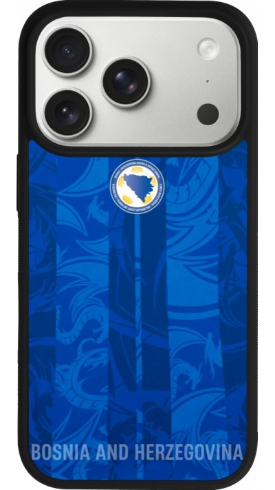 Coque iPhone 17 Pro - Silicone rigide noir Maillot de football Bosnie-Herzégovine 2026 personnalisable