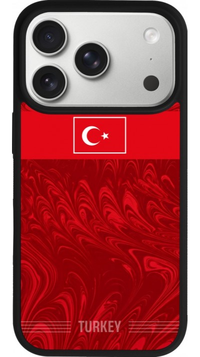 Coque iPhone 17 Pro - Silicone rigide noir Maillot de football Turquie 2026 personnalisable