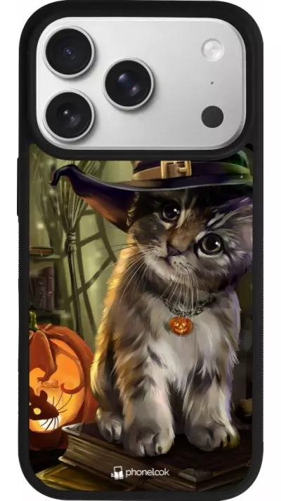 Coque iPhone 17 Pro - Silicone rigide noir Halloween 21 Witch cat Coque iPhone 17 Pro - Silicone rigide noir Halloween 21 Witch cat