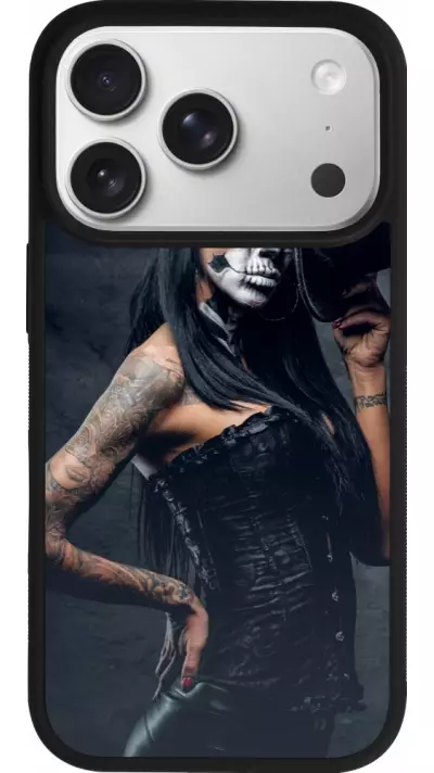 Coque iPhone 17 Pro - Silicone rigide noir Halloween 22 Tattooed Girl Coque iPhone 17 Pro - Silicone rigide noir Halloween 22 Tattooed Girl